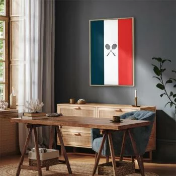 Obraz - Czarne rakietki do badmintona na tle flagi Francji - obrazek 7