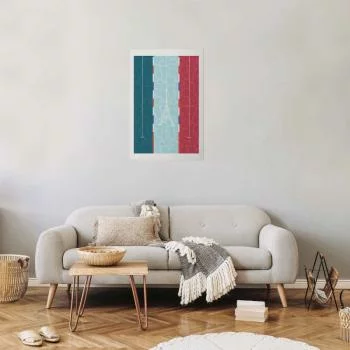 Plakat - Ilustracja basenu na tle flagi Francji - obrazek 2