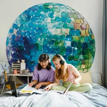 Fototapeta okrągła - Kula dyskotekowa turkusowa - obrazek 6