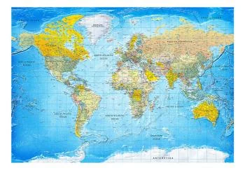 Fototapeta wodoodporna - Klasyczna mapa świata - obrazek 2