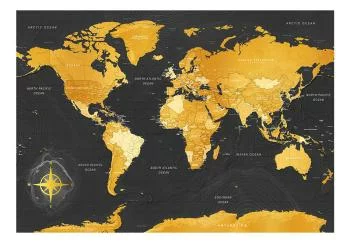 Fototapeta - Mapa: Złoty świat