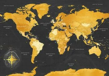 Fototapeta - Mapa: Złoty świat - obrazek 6