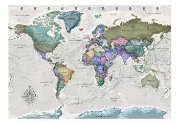 Fototapeta wodoodporna - Nauka geografii - mapa świata z podpisanymi państwami po angielsku - obrazek 2