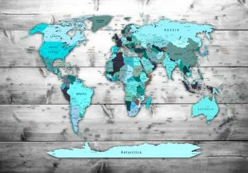 Fototapeta - Mapa świata: Błękitne kontynenty - obrazek 6