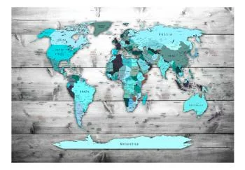 Fototapeta wodoodporna - Mapa świata: Błękitne kontynenty - obrazek 2