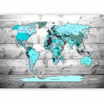 Fototapeta - Mapa świata: Błękitne kontynenty - obrazek 5