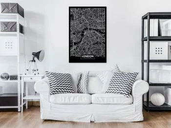 Obraz - Ciemna mapa Londynu (1-częściowy) pionowy - obrazek 2