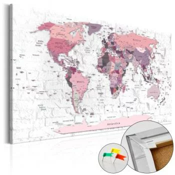 Obraz na korku - Różowe rubieże [Mapa korkowa]