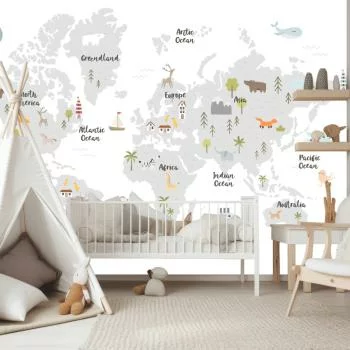 Fototapeta - Minimalistyczna Mapa do pokoju dziecięcego - obrazek 2
