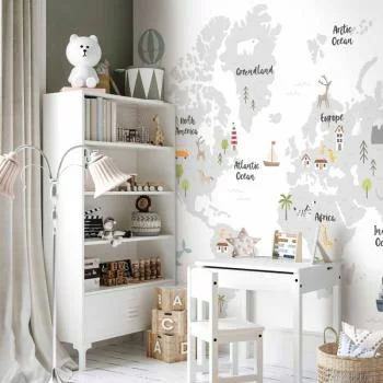 Fototapeta - Minimalistyczna Mapa do pokoju dziecięcego - obrazek 6