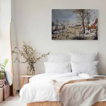 Obraz - Pieter Bruegel (starszy) – Zimowy pejzaż z łyżwiarzami i pułapką na ptaki - obrazek 6