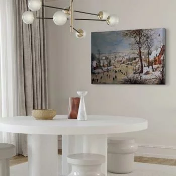 Obraz - Pieter Bruegel (starszy) – Zimowy pejzaż z łyżwiarzami i pułapką na ptaki - obrazek 5