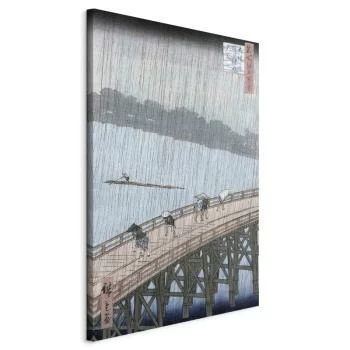 Obraz - Nagły deszcz nad mostem Shin-Ohashi i Atake (Ohashi Atake no Yudachi) z serii 