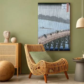 Obraz - Utagawa Hiroshige – Nagły deszcz nad mostem Shin-Ohashi i Atake - obrazek 5