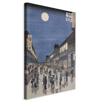 Obraz - Utagawa Hiroshige – Widok nocny na ulicę Saruwaka
