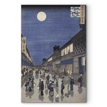 Obraz - Utagawa Hiroshige – Widok nocny na ulicę Saruwaka - obrazek 2
