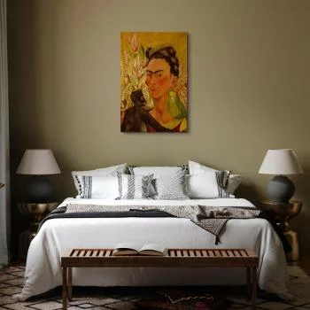 Obraz - Frida Kahlo – Autoportret z małpą i papugą - obrazek 6