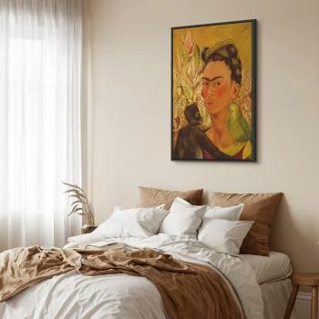 Obraz - Frida Kahlo – Autoportret z małpą i papugą - obrazek 6