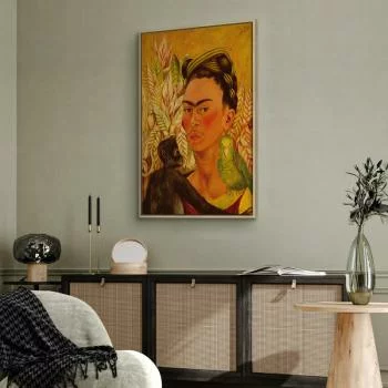 Obraz - Frida Kahlo – Autoportret z małpą i papugą - obrazek 5