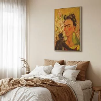 Obraz - Frida Kahlo – Autoportret z małpą i papugą - obrazek 6
