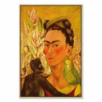 Obraz - Frida Kahlo – Autoportret z małpą i papugą - obrazek 2