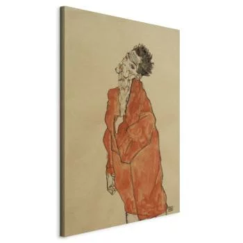 Obraz - Egon Schiele – Autoportret (Mężczyzna w pomarańczowej koszuli)