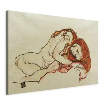 Obraz - Egon Schiele – Przykucnięta dziewczyna z pochyloną głową