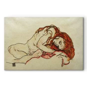 Obraz - Egon Schiele – Przykucnięta dziewczyna z pochyloną głową - obrazek 2
