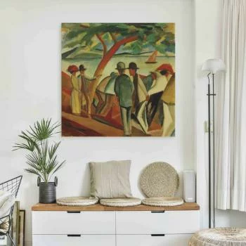 Obraz - August Macke – Spacerowicze nad jeziorem - obrazek 5