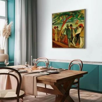 Obraz - August Macke – Spacerowicze nad jeziorem - obrazek 7