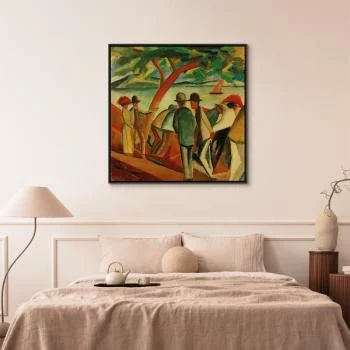 Obraz - August Macke – Spacerowicze nad jeziorem - obrazek 6