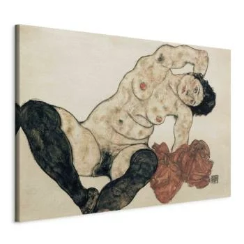 Obraz - Liegender Akt mit gelbem Handtuch (Egon Schiele) - obrazek 2
