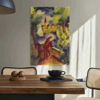 Obraz - August Macke – Mężczyźni na drodze nad jeziorem - obrazek 5
