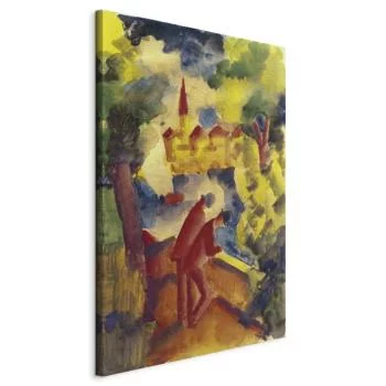 Obraz - August Macke – Mężczyźni na drodze nad jeziorem - obrazek 2