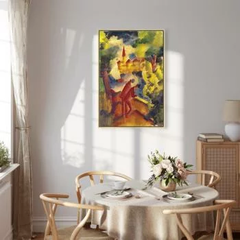 Obraz - August Macke – Mężczyźni na drodze nad jeziorem - obrazek 6