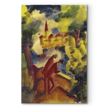 Obraz - August Macke – Mężczyźni na drodze nad jeziorem - obrazek 2