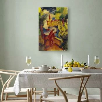Obraz - August Macke – Mężczyźni na drodze nad jeziorem - obrazek 7