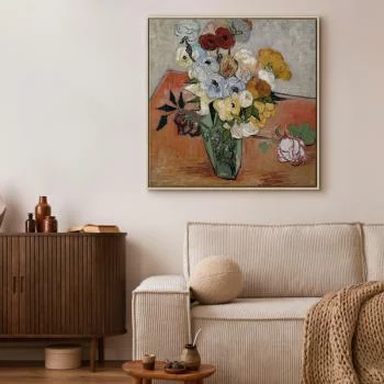 Obraz - Vincent Van Gogh – Martwa natura z japońskim wazonem, różami i zawilcami - obrazek 5