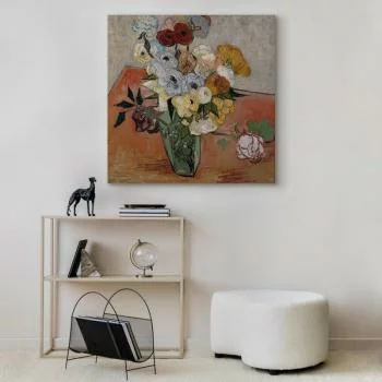 Obraz - Vincent Van Gogh – Martwa natura z japońskim wazonem, różami i zawilcami - obrazek 4