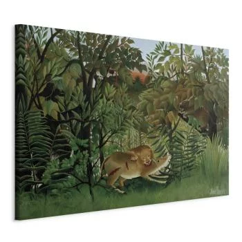 Obraz - Le Lion ayant faim se jette sur l'Antilope (Henri Rousseau) - obrazek 2