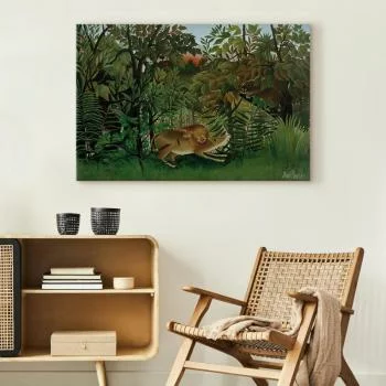 Obraz - Le Lion ayant faim se jette sur l'Antilope (Henri Rousseau) - obrazek 4
