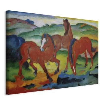 Obraz - Franz Marc – Czerwone konie (Pasące się Konie IV)
