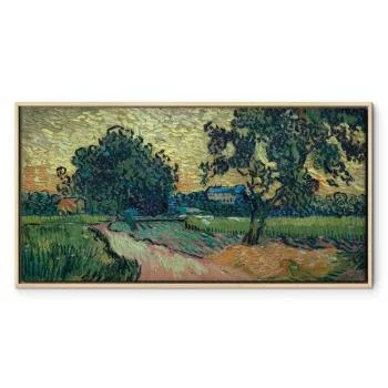 Obraz - Vincent Van Gogh – Krajobraz z zamkiem Auvers o zachodzie słońca - obrazek 2