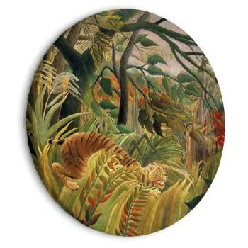 Obraz okrągły - Tygrys podczas burzy tropikalnej (Henri Rousseau)