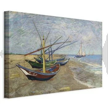 Obraz - Vincent van Gogh – Łodzie rybackie na plaży