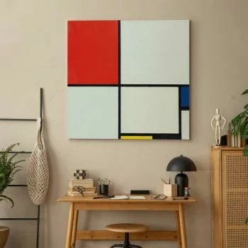Obraz - Piet Mondrian – Kompozycja nr III z czerwonym, niebieskim, żółtym i czarnym - obrazek 7