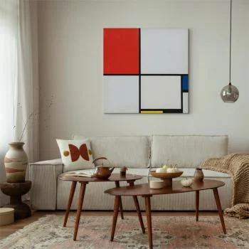 Obraz - Kompozycja nr III z czerwonym, niebieskim, żółtym i czarnym (Piet Mondrian) - obrazek 2