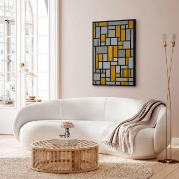 Obraz - Kompozycja z siatką 1 (Piet Mondrian) - obrazek 2