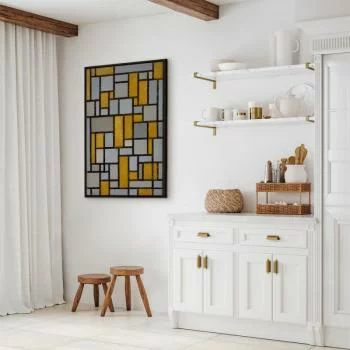 Obraz - Kompozycja z siatką 1 (Piet Mondrian) - obrazek 6