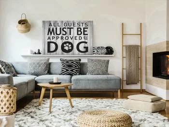 Obraz - All Guests Must Be Approved by the Dog (1-częściowy) szeroki - obrazek 2